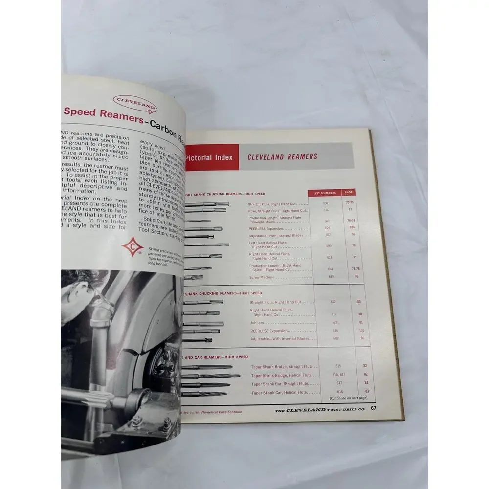 Cleveland Twist Drill Co Cutting Tools Vintage 1967 Catalog Hardcover Number 67
